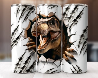 T Rex Dinosaur Tumbler Wrap - 20 Oz Tumbler Seamless Design