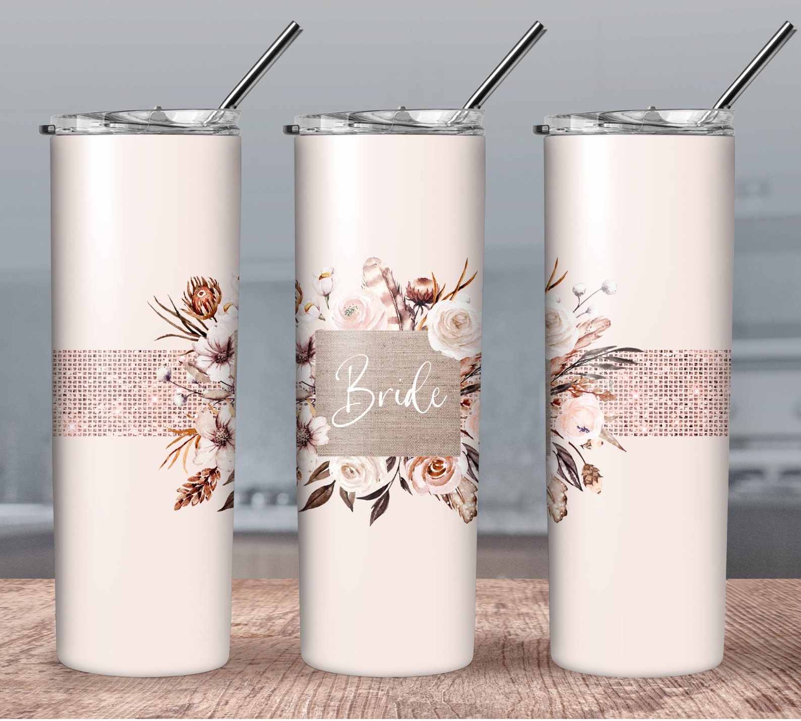 Bride Skinny Tumbler 20oz PNG Wrap DesignWedding Tumbler Etsy
