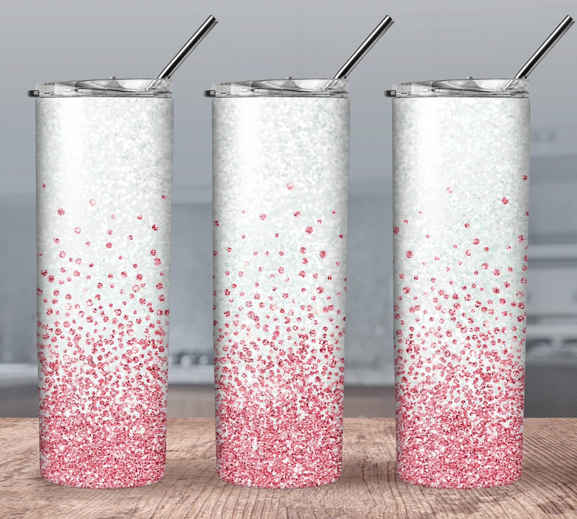 Faux Glitter Tumbler 20oz Wrap PNG Red Etsy UK