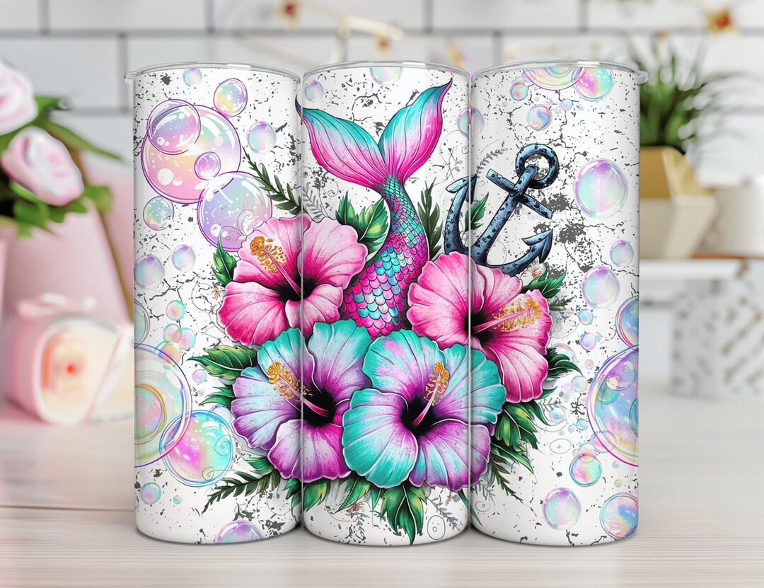 Mermaid Tumbler Wrap Png - 20 Oz Tumbler Sublimation Design - Etsy