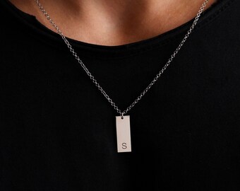 Mens Initial Necklace Mens Name 