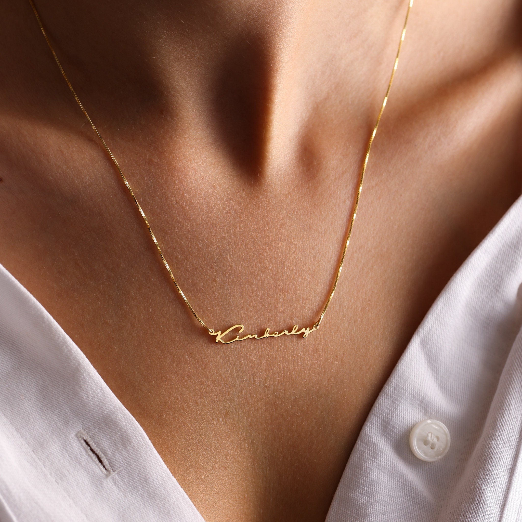 Custom Name Necklace Rose Gold Name 
