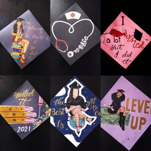 Hand painted graduation caps