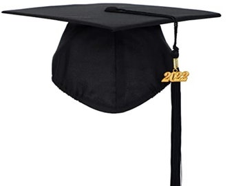 Graduation cap with tassel, Matte black graduation cap,
