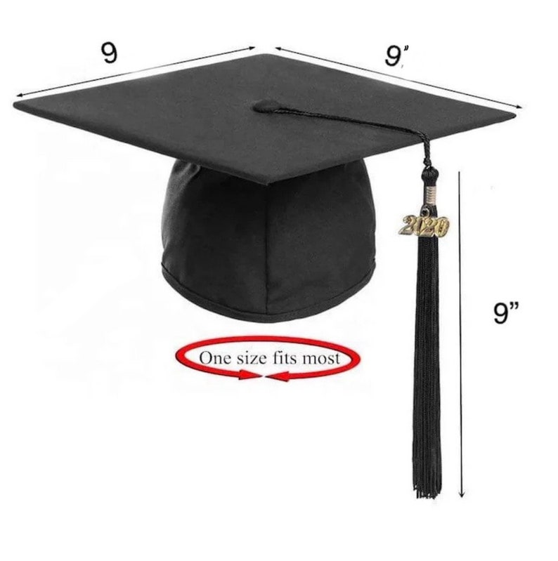 Graduation cap with tassel, Matte black graduation cap, image 7