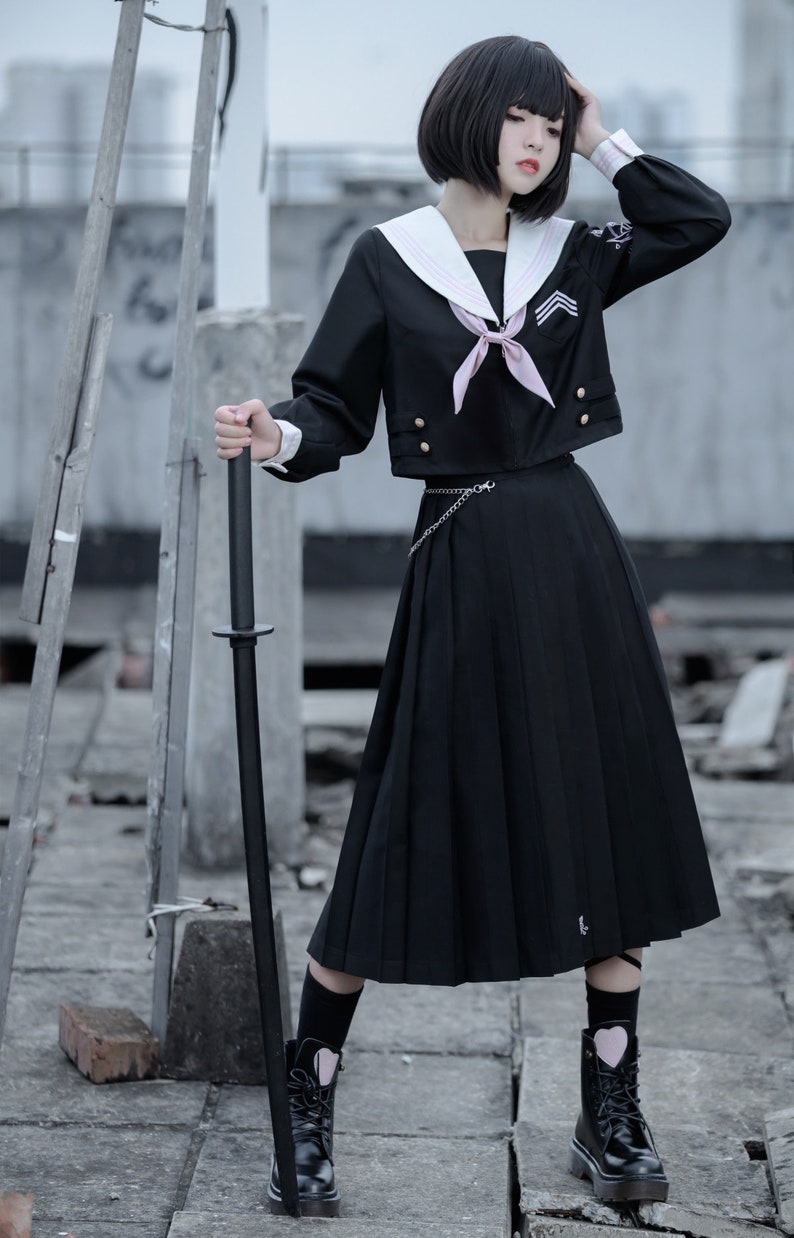 Sakura Naught Harajuku Japanese JK Sailor Long Sleeve School - Etsy