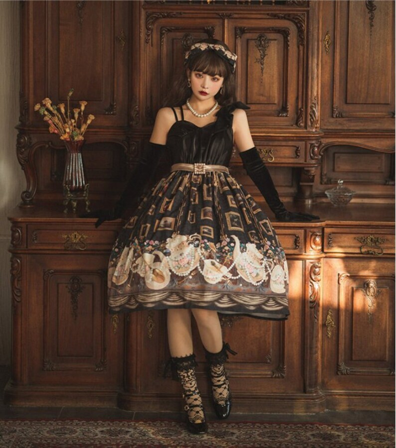 Dark Moon Black Gothic Lolita JSK shops Dress