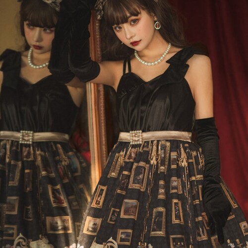 Dark Moon Black Gothic Lolita JSK shops Dress