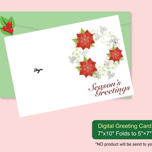 Weihnachtsgruß-Digital Grußkarte zum Ausdrucken