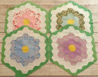 Vintage Flower Garden Blocks/ Large Vintage Flower Garden Block/ Vintage  Craft