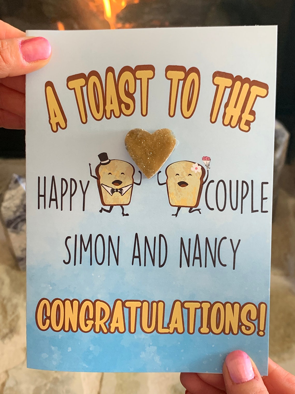 Personalisieren Sie neu vermählte Grußkarte Ein Toast auf | Etsy