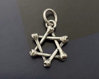 Hexagram pendant, Silver hexagram necklace, Gift for him, Sterling silver necklace, Silver anchor chain, Hexagram jewelry, Handmade necklace