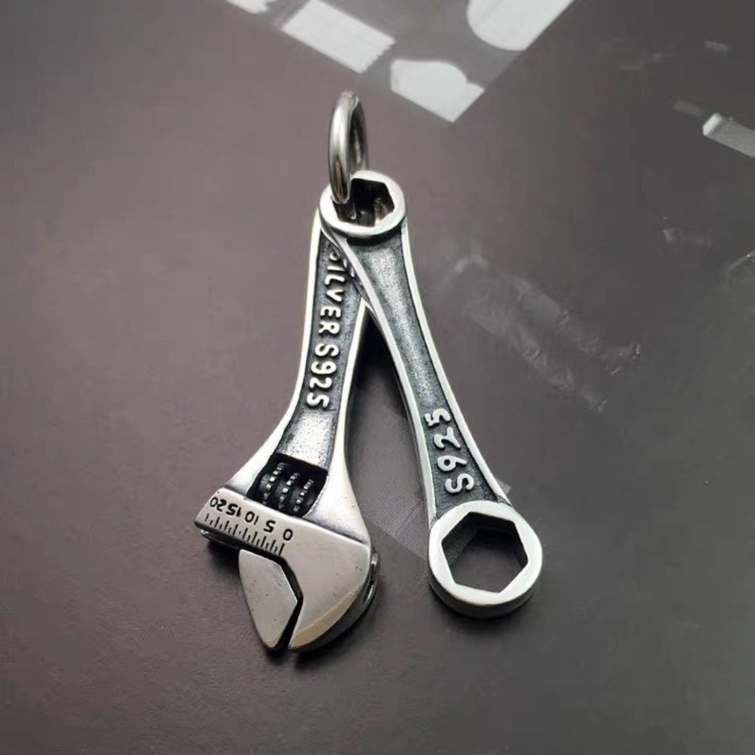 Wrench Pendant Wrench Silver Necklace Industrial Jewelry Etsy