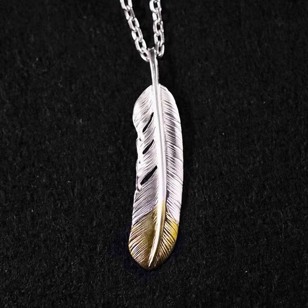 Native American tribal necklace, Silver feather pendants, Southwest necklace, Feather necklace, Navajo symbols and motifs inspired jewelry