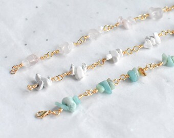 Gemstone Bracelet | gold chain, silver chain, chain bracelet