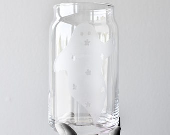 Ghost with Floral Sheet | iced coffee, glass can, beer can, good morning, coffee