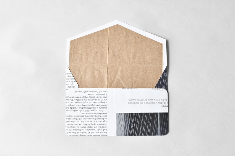 Magazine Envelopes stationery, send more mail, upcycle, sets Paper Bag Liner