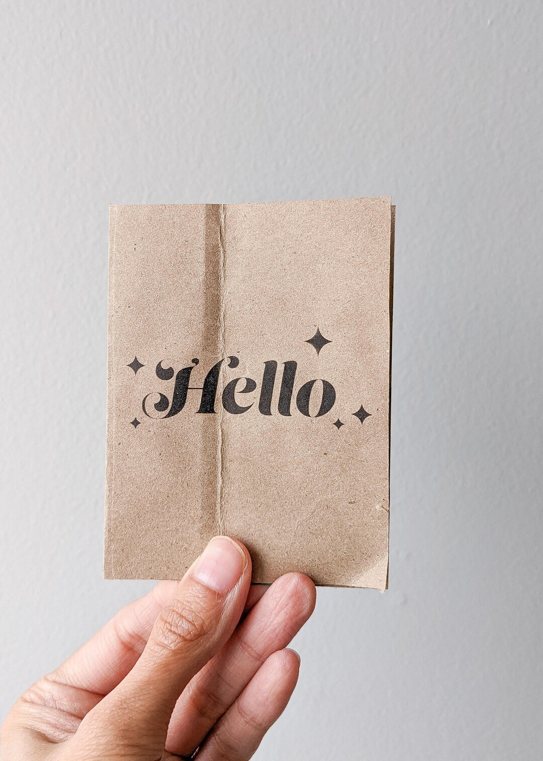 Recycled Grocery Bag Hello Card Set | Handmade Blank Note Cards - Etsy