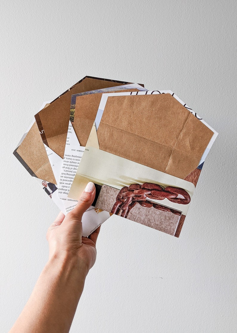 Magazine Envelopes stationery, send more mail, upcycle, sets image 1