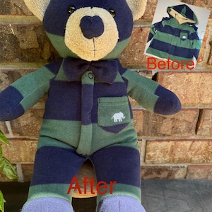 keepsake memorial bear, memory bear, teddy bear, personalized bear, personalized gift