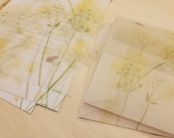 Letter writing set - With butterfly / transulcent envelope