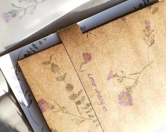 Letter writing set - gift/Cottagecore floral stationery with envelopes
