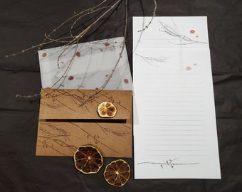 Dried Plants Letter Writing Set: Translucent & Kraft Paper
