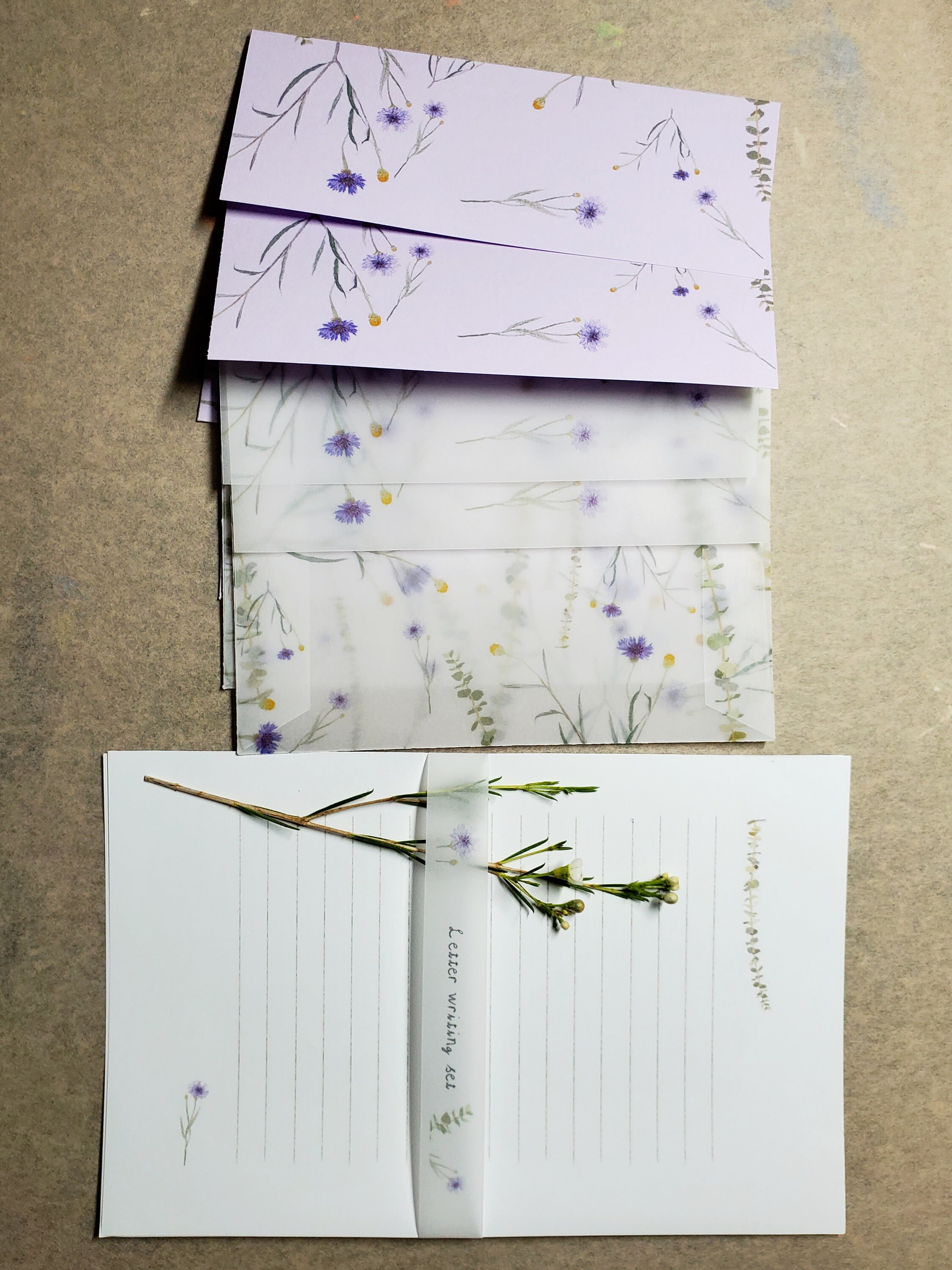 Letter Writing Set - Violets - Etsy