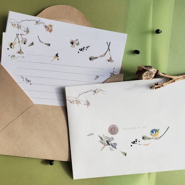 fancy writing paper printable Letter writing set- My little seeds / mini note card / bookmark