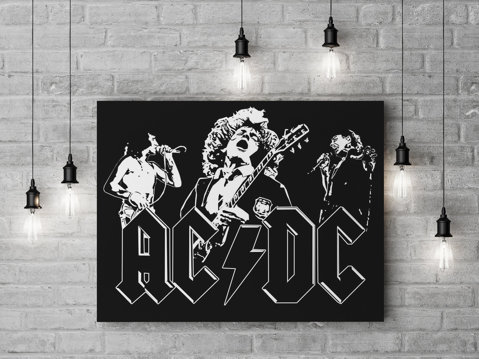 Ac/Dc Art Canvas Poster High Quality Wall Art Decor/Home | Etsy