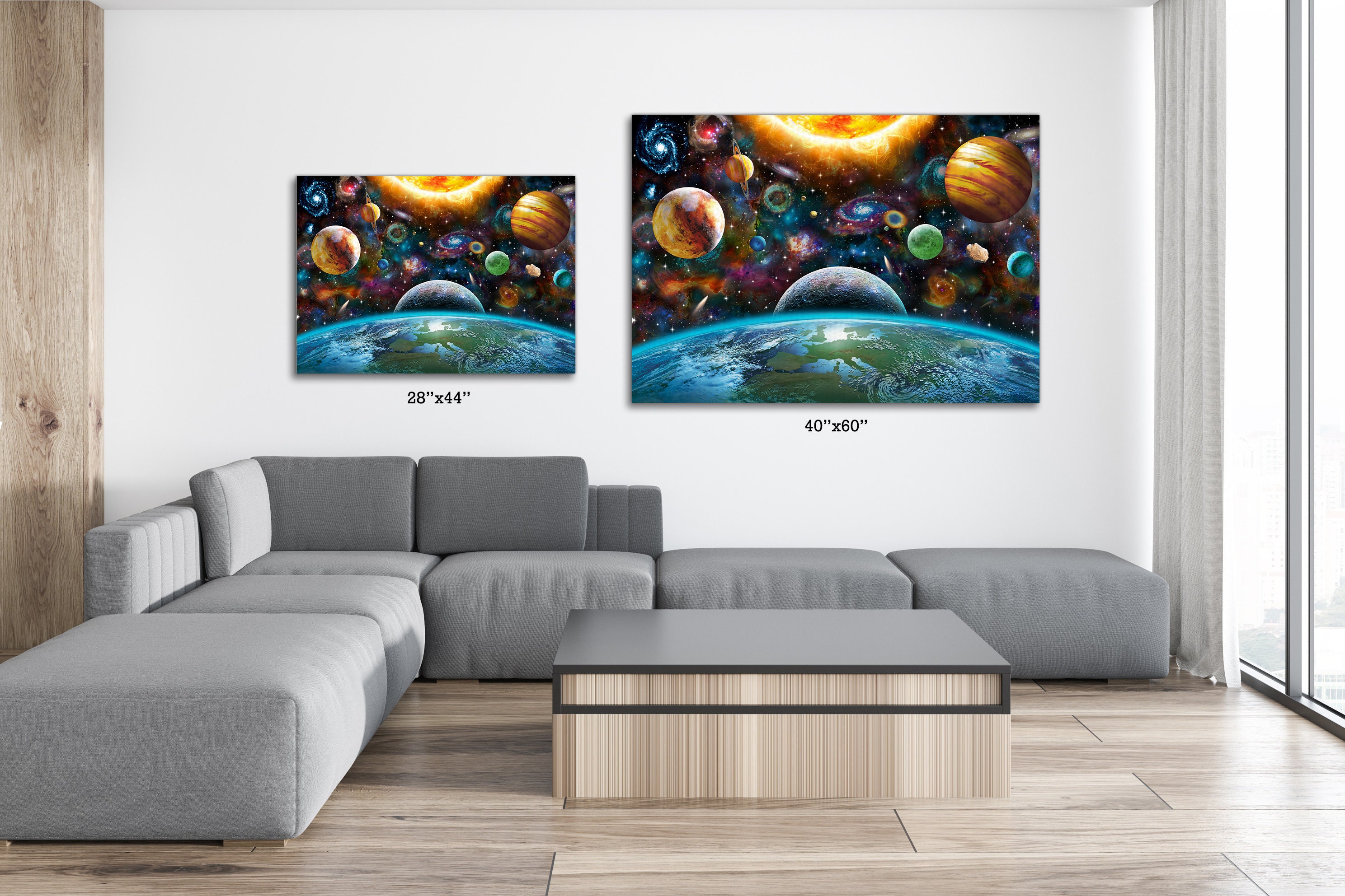 Sonnensystem Weltraum Leinwand Wandkunst Premium Leinwand | Etsy