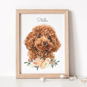 Pet Portrait From Photo | Portrait From Photo | Custom Dog Portrait | Pet Memorial Gift for Her | Watercolor Pet Portrait | DIGITAL DOWNLOAD