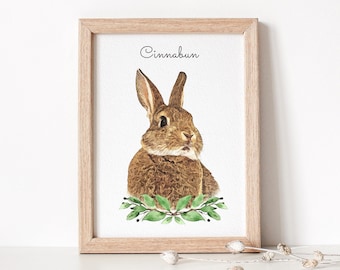 Custom Bunny Portrait From Photo | Rabbit Memorial l Custom Rabbit Portrait | Personalized Bunny Watercolor Portrait | DIGITAL DOWNLOAD