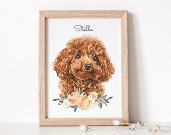 Pet Portrait From Photo | Portrait From Photo | Custom Dog Portrait | Pet Memorial Gift for Her | Watercolor Pet Portrait | DIGITAL DOWNLOAD