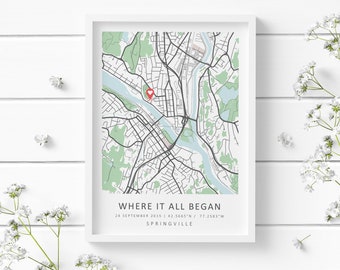 Engagement Gift | Couples Gift For Boyfriend | Gifts For Engaged Couples | Wedding Gift | Personalized Map Print | DIGITAL DOWNLOAD