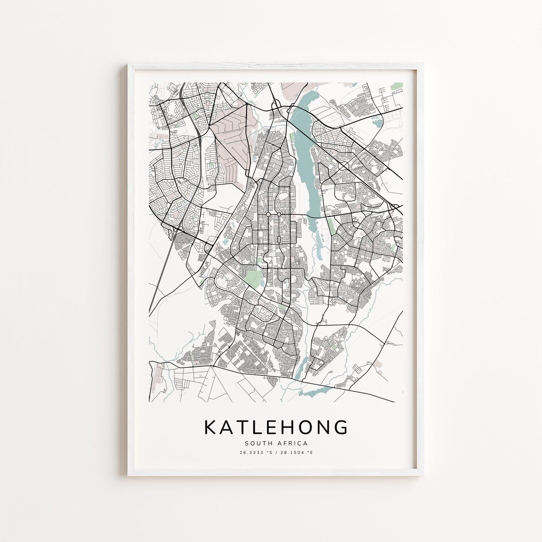 Katlehong South Africa Map Print Detailed Street Map Wall Art Modern Katlehong South Africa Map Print Detailed Street Map Wall Art Modern