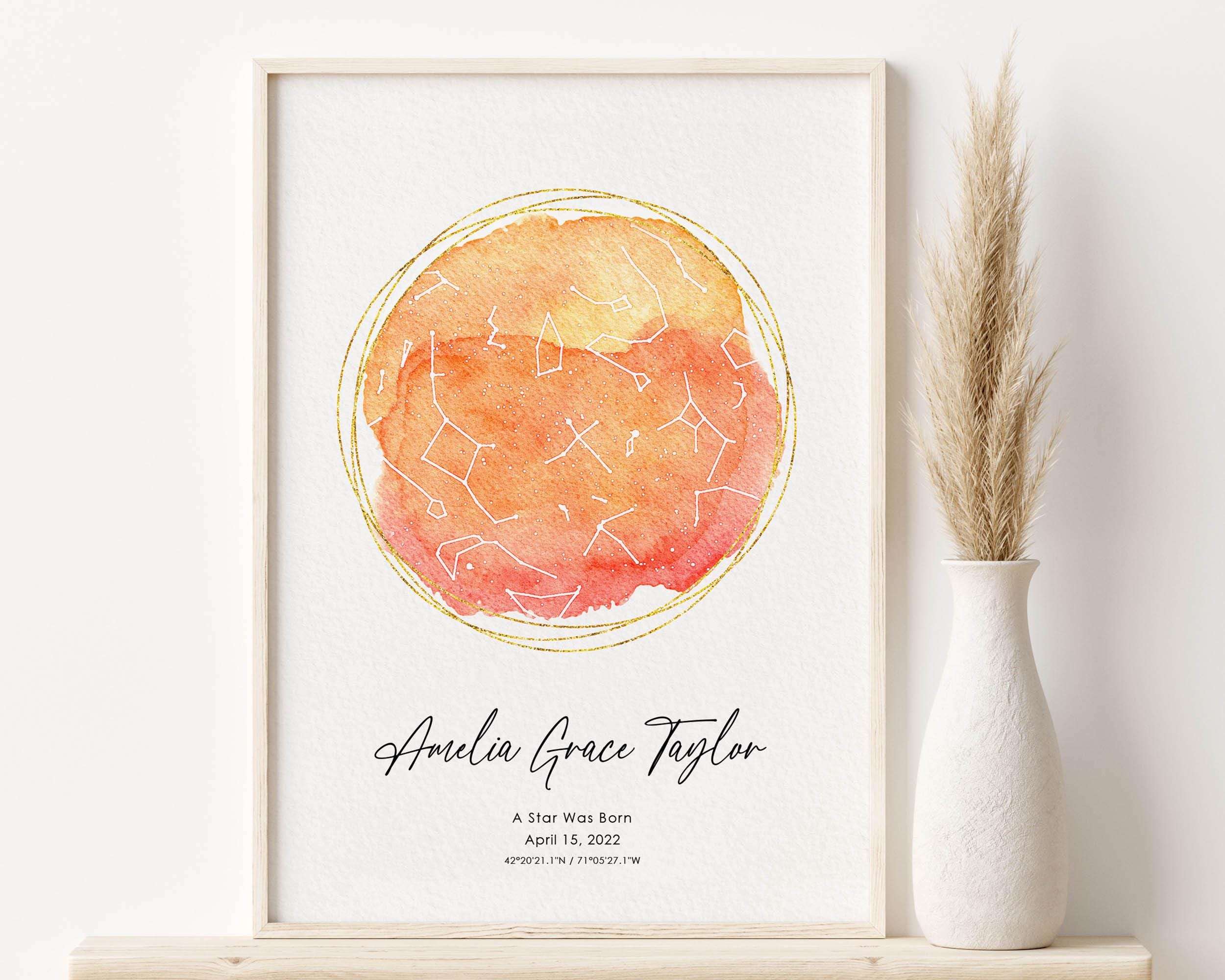 On the Night You Were Born | Star Map Poster | Personalized Star Map ...