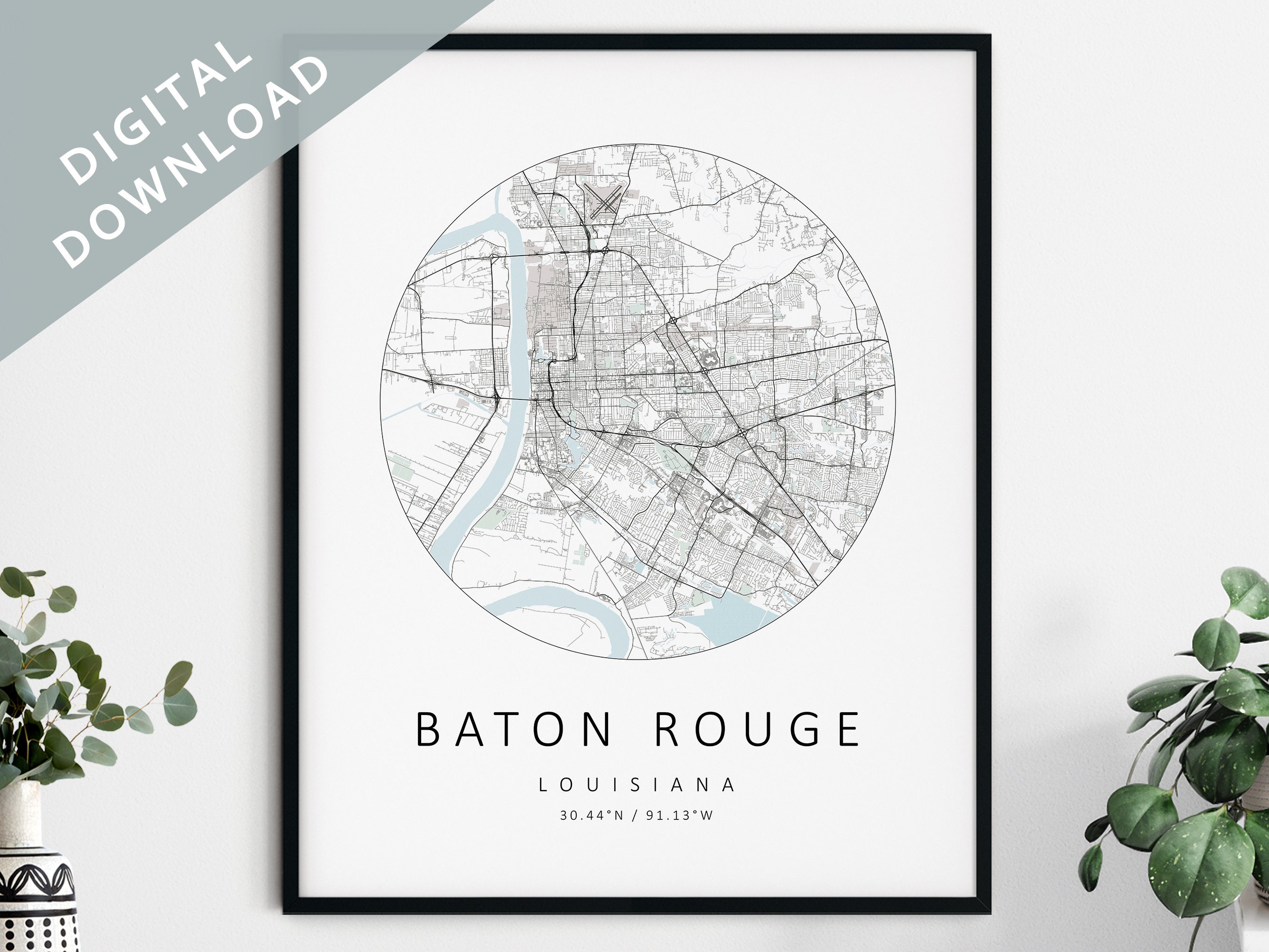 Bless international Vintage Louisiana Map by Dan Sproul Gallery-Wrapped  Canvas Giclée