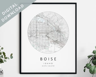 Boise Map Print | Map Of Boise | Boise Idaho City Map Art | Boise Poster | Boise Print DIGITAL DOWNLOAD | Boise Wall Art