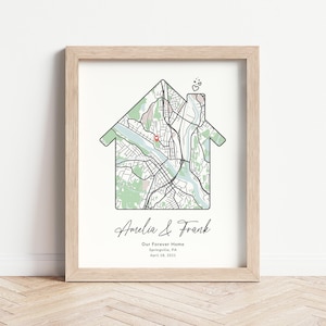 Impression personnalisée en cadeau de carte de la nouvelle maison pour les couples | Notre premier cadeau pour lui | Art personnalisé pour nouveau propriétaire