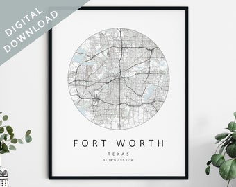 Fort Worth Map Print | Map Of Fort Worth | Fort Worth Texas City Map Art | Fort Worth Poster | Fort Worth Print | Fort Worth Wall Art