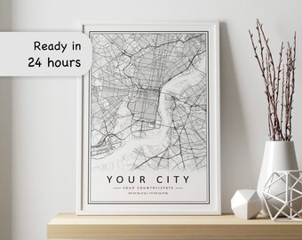 Custom Map | Location Map | Personalized Gifts | Any City Map | Hometown Map | Travel Map | Custom City Map | Custom Map Gift | Any Town