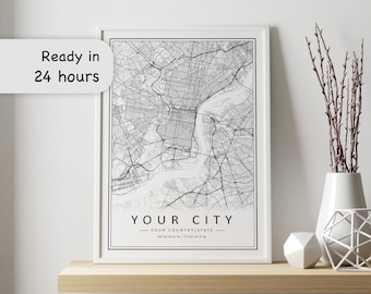 Custom Map | Location Map | Personalized Gifts | Any City Map | Hometown Map | Travel Map | Custom City Map | Custom Map Gift | Any Town