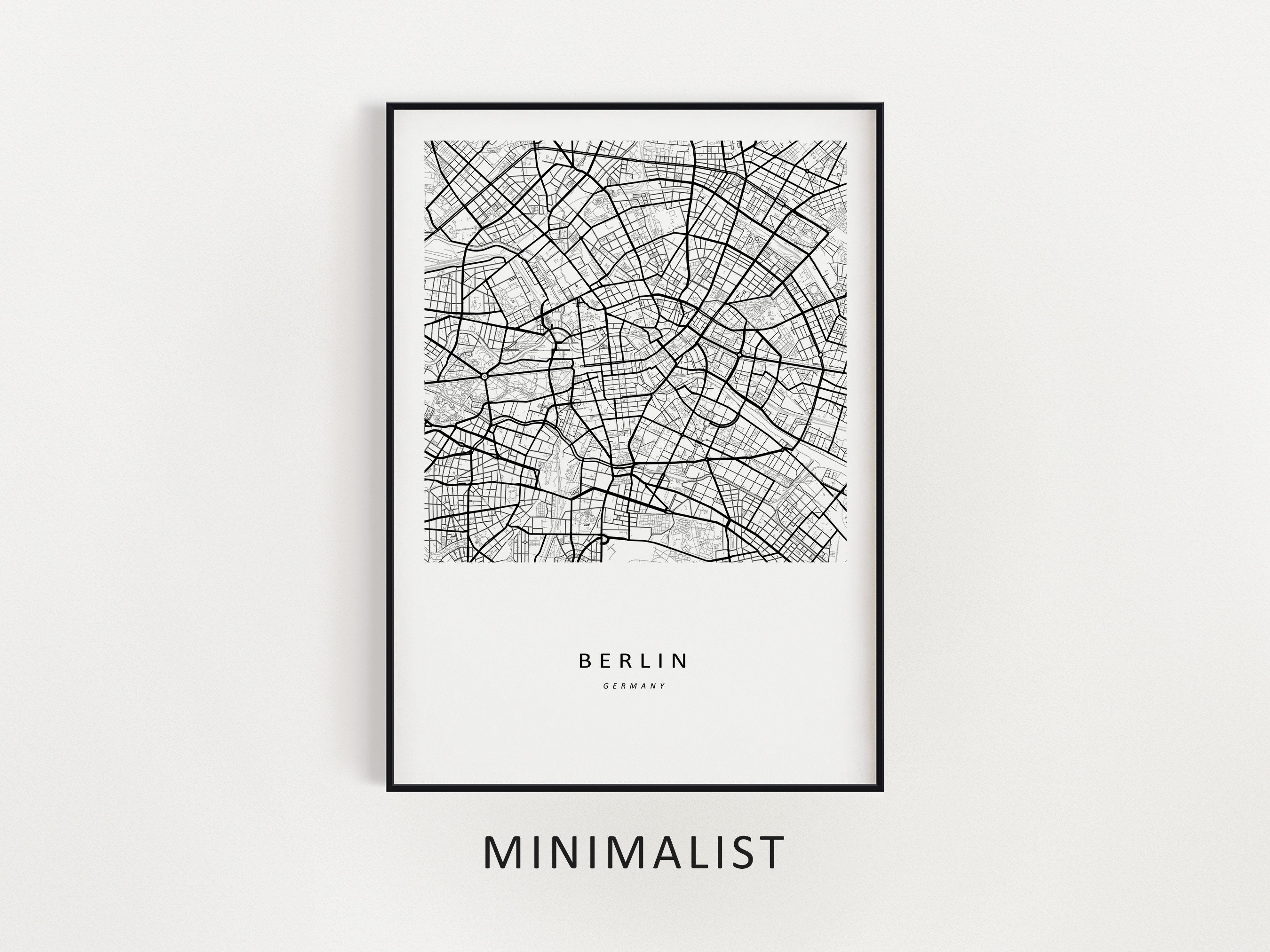 Custom Map White Custom Map | Location Map | Personalized Gifts | Any City Map ...