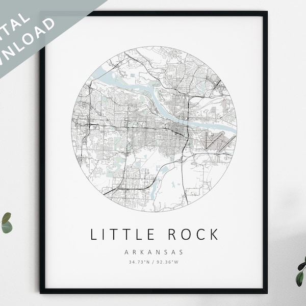 Little Rock Map Print | Map Of Little Rock | Little Rock Arkansas City Map Art | Little Rock Poster | Little Rock Print DIGITAL DOWNLOAD