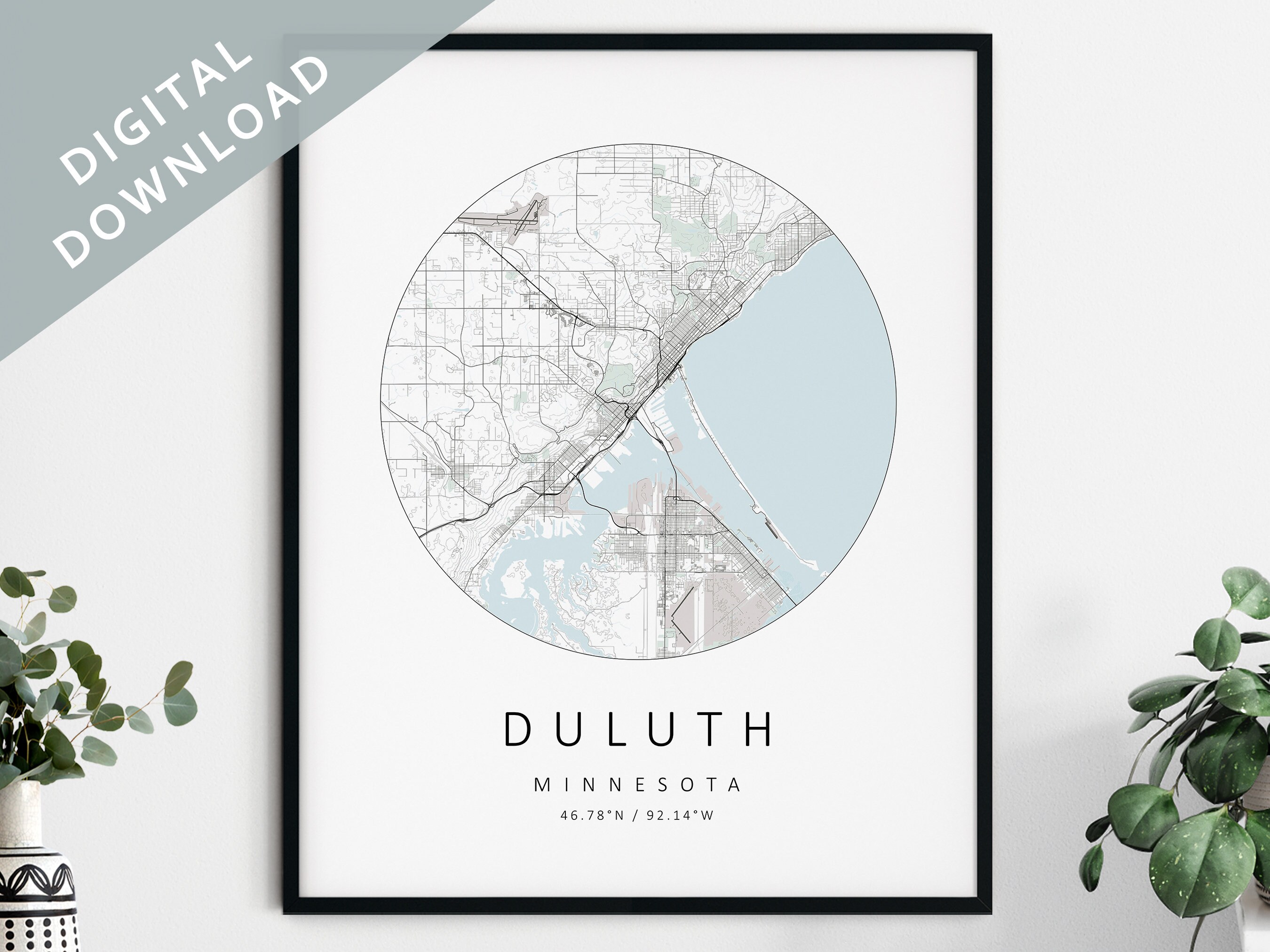 Duluth Map Print Map of Duluth Duluth Minnesota City Map | Etsy
