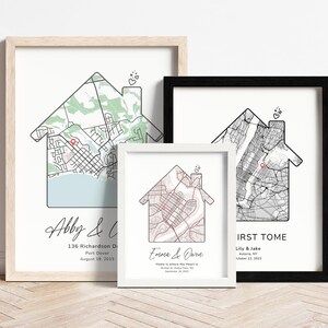 Personalized New Home Map Gift Print for Couples | Our First House Map ...