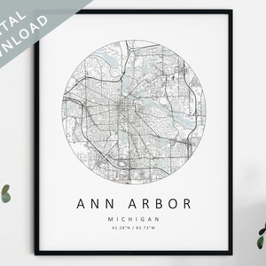 Ann Arbor Map Print / Mapa de Ann Arbor / Ann Arbor Michigan City Map Art / Ann Arbor Poster / Ann Arbor Print / Ann Arbor Wall Art