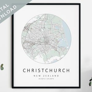 Impressão do mapa de Christchurch de <br> Entrega Rápida? Mapa de Christchurch | Arte do mapa da cidade de Christchurch Nova Zelândia | Pôster de Christchurch | DOWNLOAD DIGITAL de Christchurch NZ
