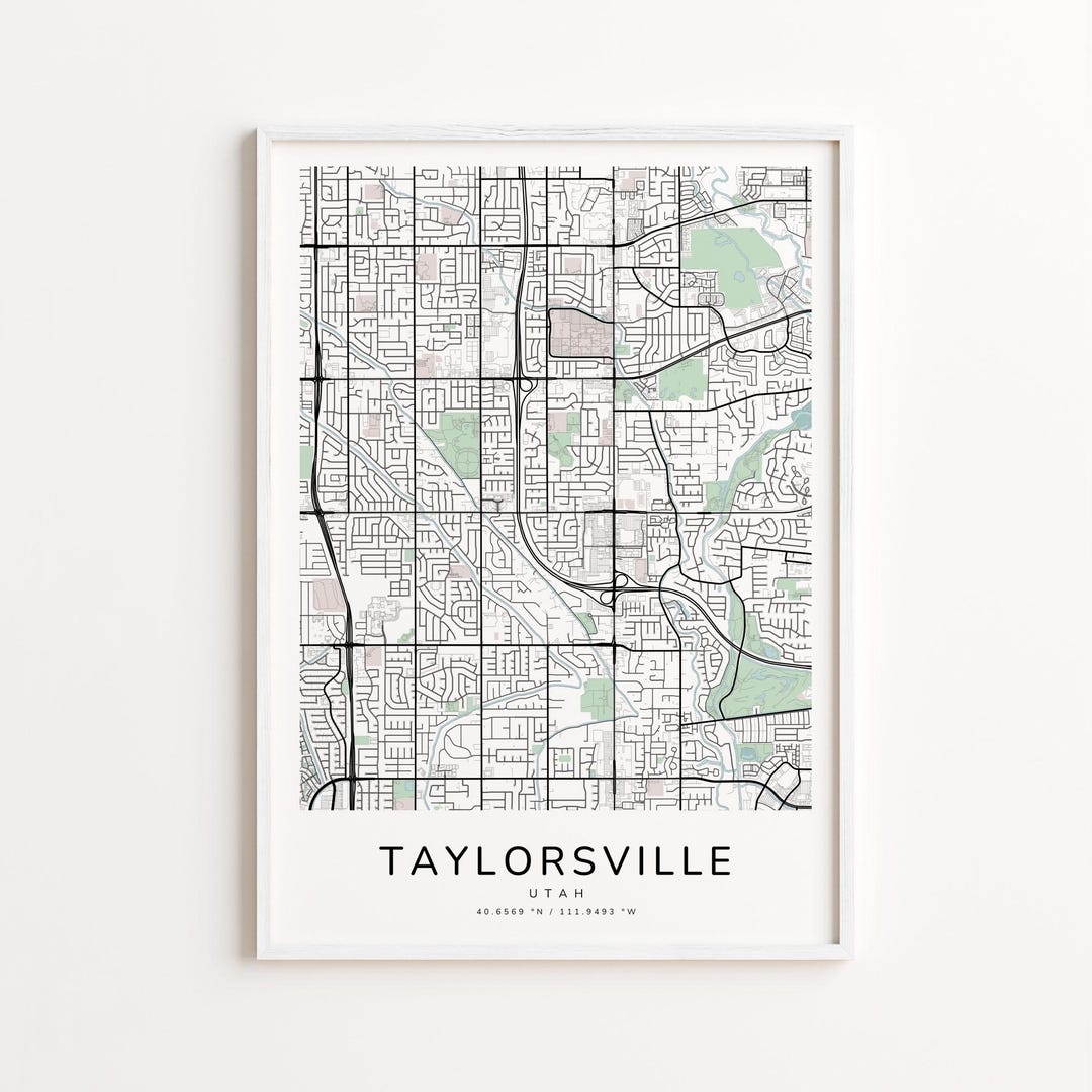 Utah Map Print Detailed Street Map Wall Art Modern City Il C91h 